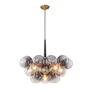 LightFixturesUSA - Modern Cluster Gradient Gray Glass Globe Bubble Chandelier - Chandelier - Gray Bubble (Exclusive Offer) - 