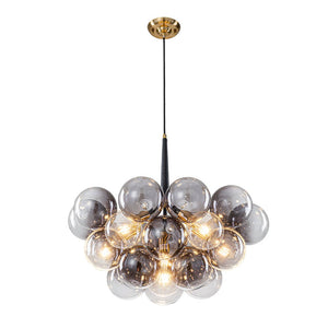 LightFixturesUSA - Modern Cluster Gradient Gray Glass Globe Bubble Chandelier - Chandelier - Gray Bubble (Exclusive Offer) - 