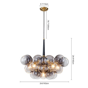 LightFixturesUSA - Modern Cluster Gradient Gray Glass Globe Bubble Chandelier - Chandelier - Gray Bubble (Exclusive Offer) - 