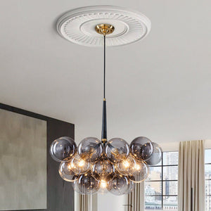 LightFixturesUSA - Modern Cluster Gradient Gray Glass Globe Bubble Chandelier - Chandelier - Gray Bubble (Exclusive Offer) - 