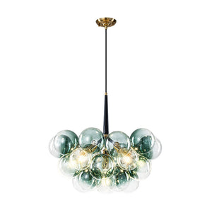 LightFixturesUSA - Modern Cluster Gradient Green Glass Globe Bubble Chandelier - Chandelier - Green Bubble (Exclusive Offer) - 