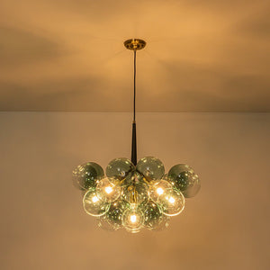 LightFixturesUSA - Modern Cluster Gradient Green Glass Globe Bubble Chandelier - Chandelier - Green Bubble (Exclusive Offer) - 