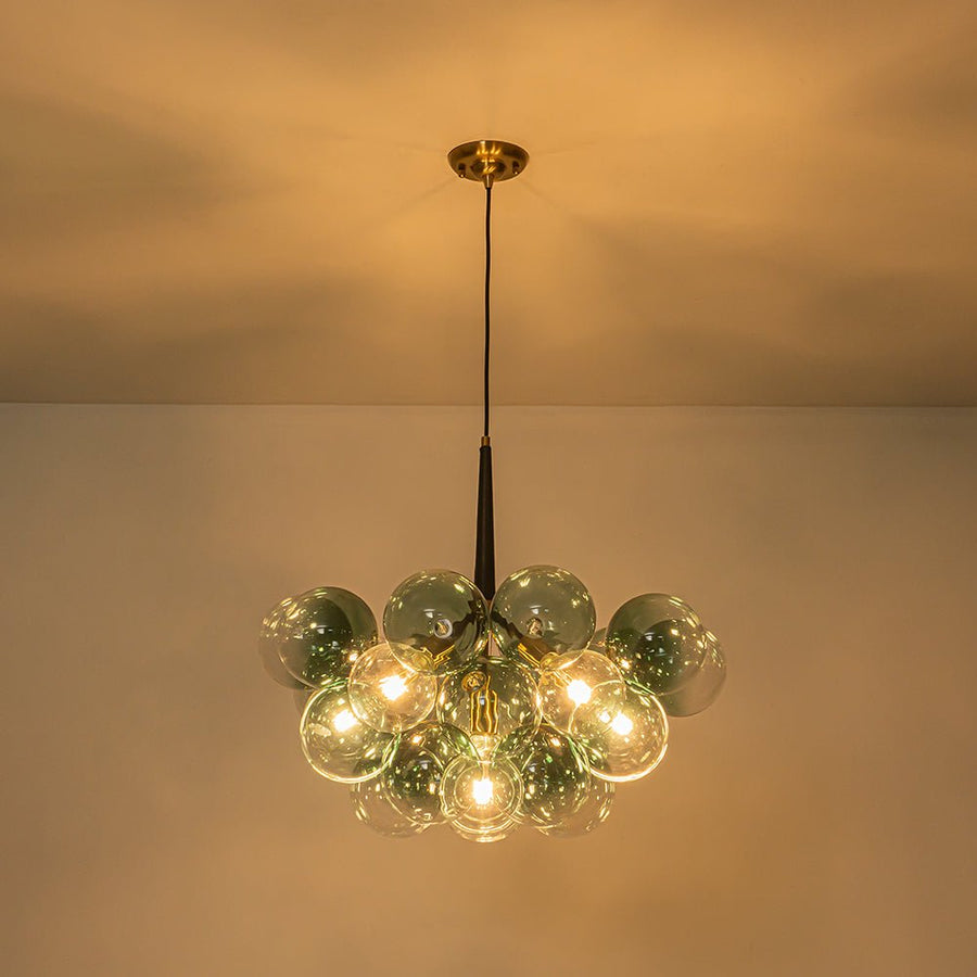 LightFixturesUSA - Modern Cluster Gradient Green Glass Globe Bubble Chandelier - Chandelier - Green Bubble (Exclusive Offer) - 