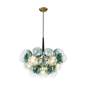 LightFixturesUSA - Modern Cluster Gradient Green Glass Globe Bubble Chandelier - Chandelier - Green Bubble (Exclusive Offer) - 