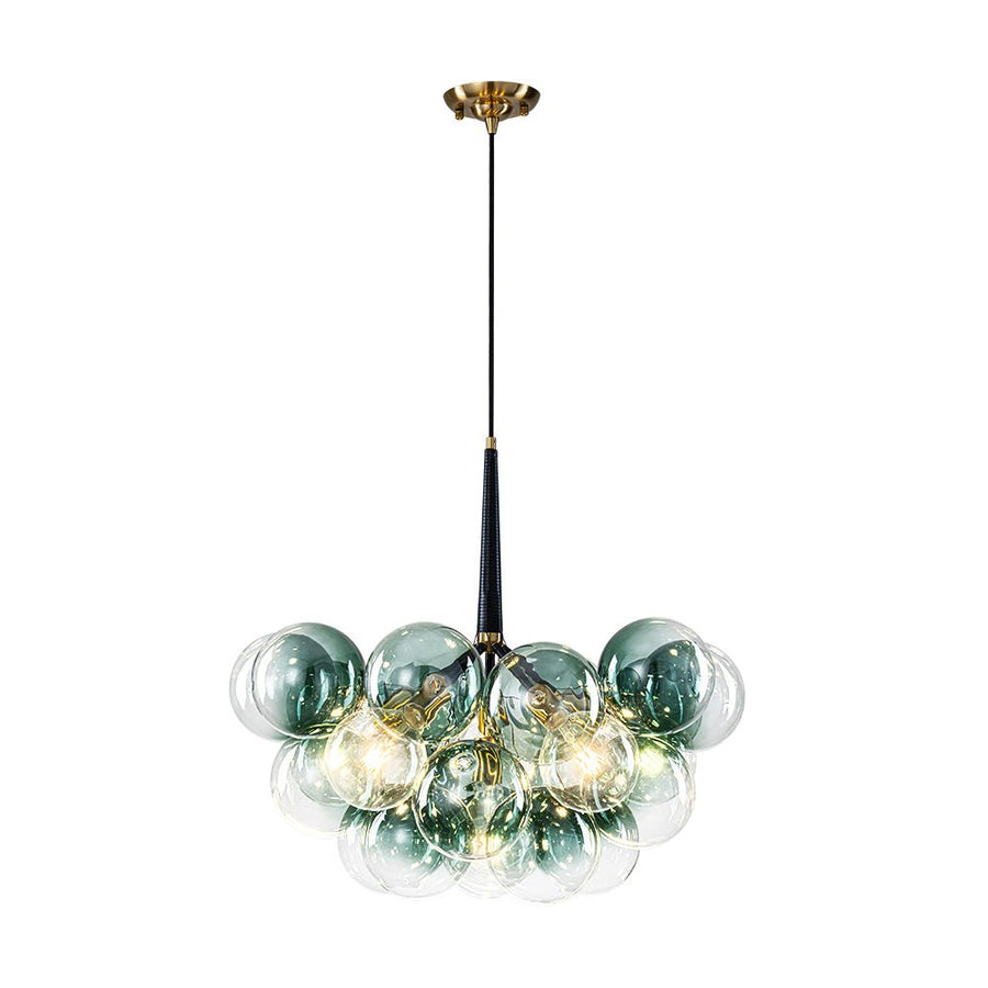LightFixturesUSA - Modern Cluster Gradient Green Glass Globe Bubble Chandelier - Chandelier - Green Bubble (Exclusive Offer) - 