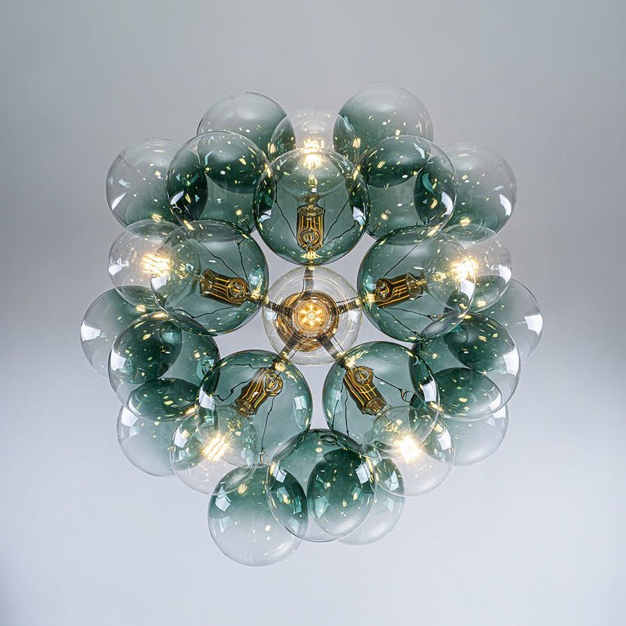 LightFixturesUSA - Modern Cluster Gradient Green Glass Globe Bubble Chandelier - Chandelier - Green Bubble (Exclusive Offer) - 