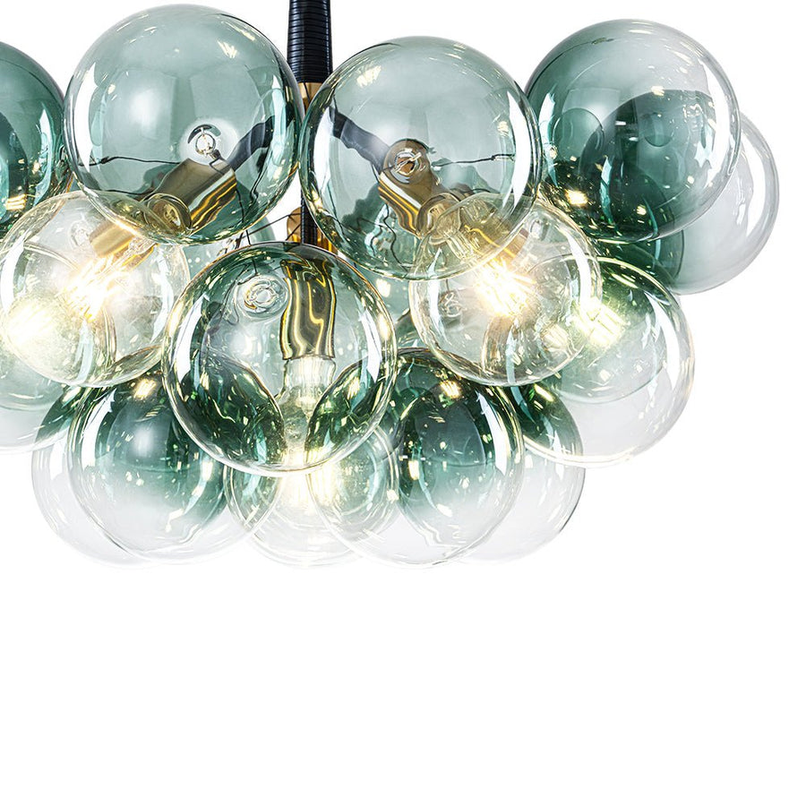 LightFixturesUSA - Modern Cluster Gradient Green Glass Globe Bubble Chandelier - Chandelier - Green Bubble (Exclusive Offer) - 