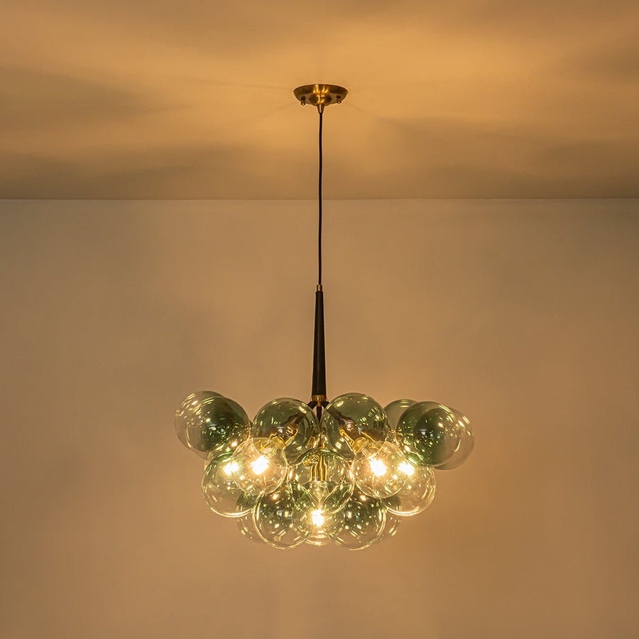 LightFixturesUSA - Modern Cluster Gradient Green Glass Globe Bubble Chandelier - Chandelier - Green Bubble (Exclusive Offer) - 