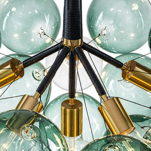 LightFixturesUSA - Modern Cluster Gradient Green Glass Globe Bubble Chandelier - Chandelier - Green Bubble (Exclusive Offer) - 