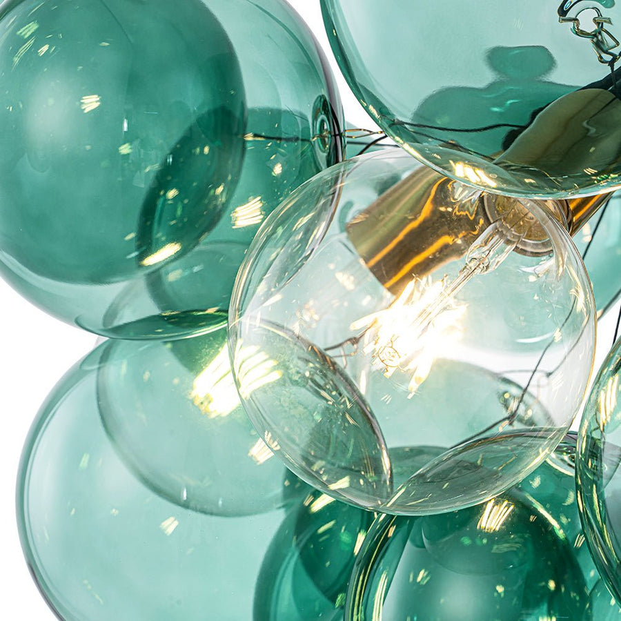 LightFixturesUSA - Modern Cluster Green Glass Globe Bubble Chandelier - Chandelier - Green Bubble (Exclusive Offer) - 