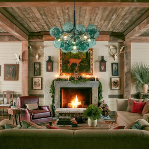 LightFixturesUSA - Modern Cluster Green Glass Globe Bubble Chandelier - Chandelier - Green Bubble (Exclusive Offer) - 