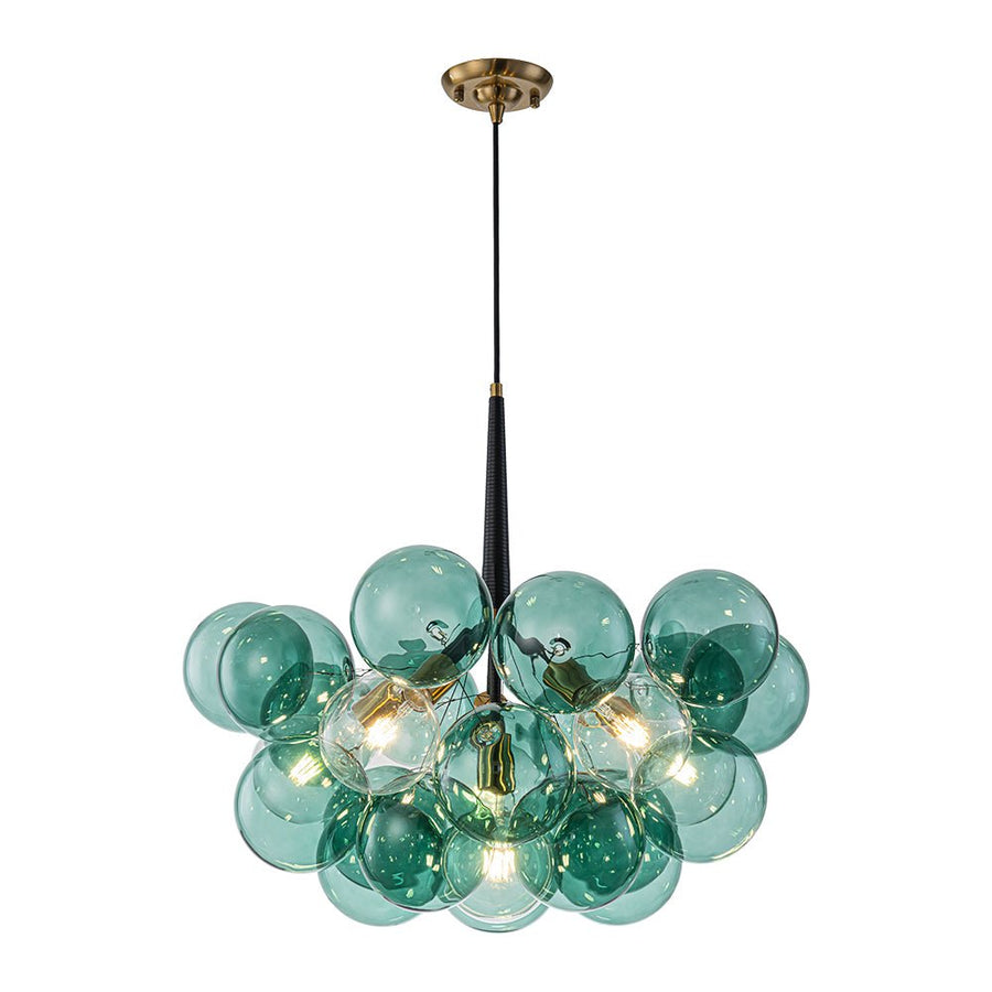 LightFixturesUSA - Modern Cluster Green Glass Globe Bubble Chandelier - Chandelier - Green Bubble (Exclusive Offer) - 