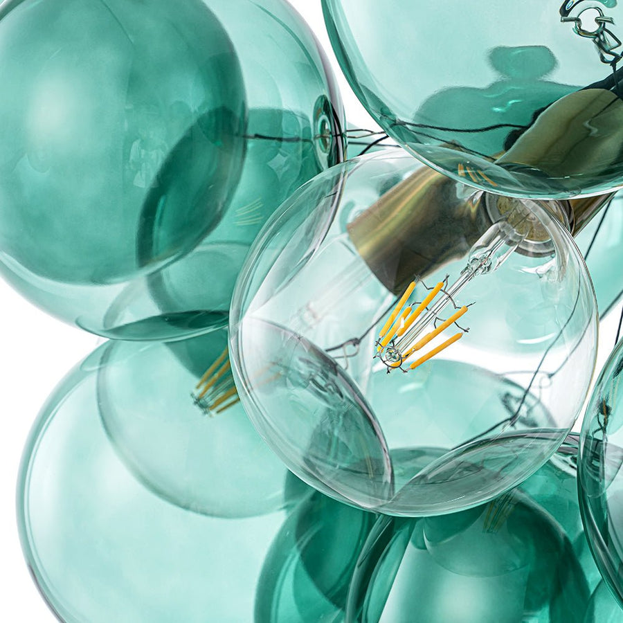LightFixturesUSA - Modern Cluster Green Glass Globe Bubble Chandelier - Chandelier - Green Bubble (Exclusive Offer) - 