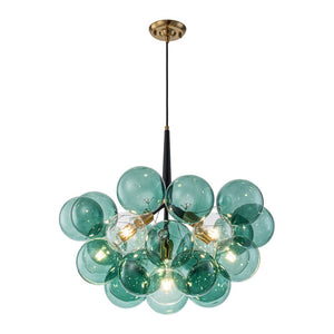 LightFixturesUSA - Modern Cluster Green Glass Globe Bubble Chandelier - Chandelier - Green Bubble (Exclusive Offer) - 