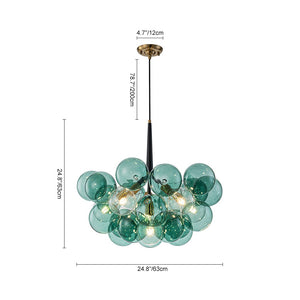 LightFixturesUSA - Modern Cluster Green Glass Globe Bubble Chandelier - Chandelier - Green Bubble (Exclusive Offer) - 