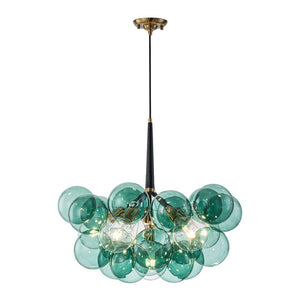 LightFixturesUSA - Modern Cluster Green Glass Globe Bubble Chandelier - Chandelier - Green Bubble (Exclusive Offer) - 
