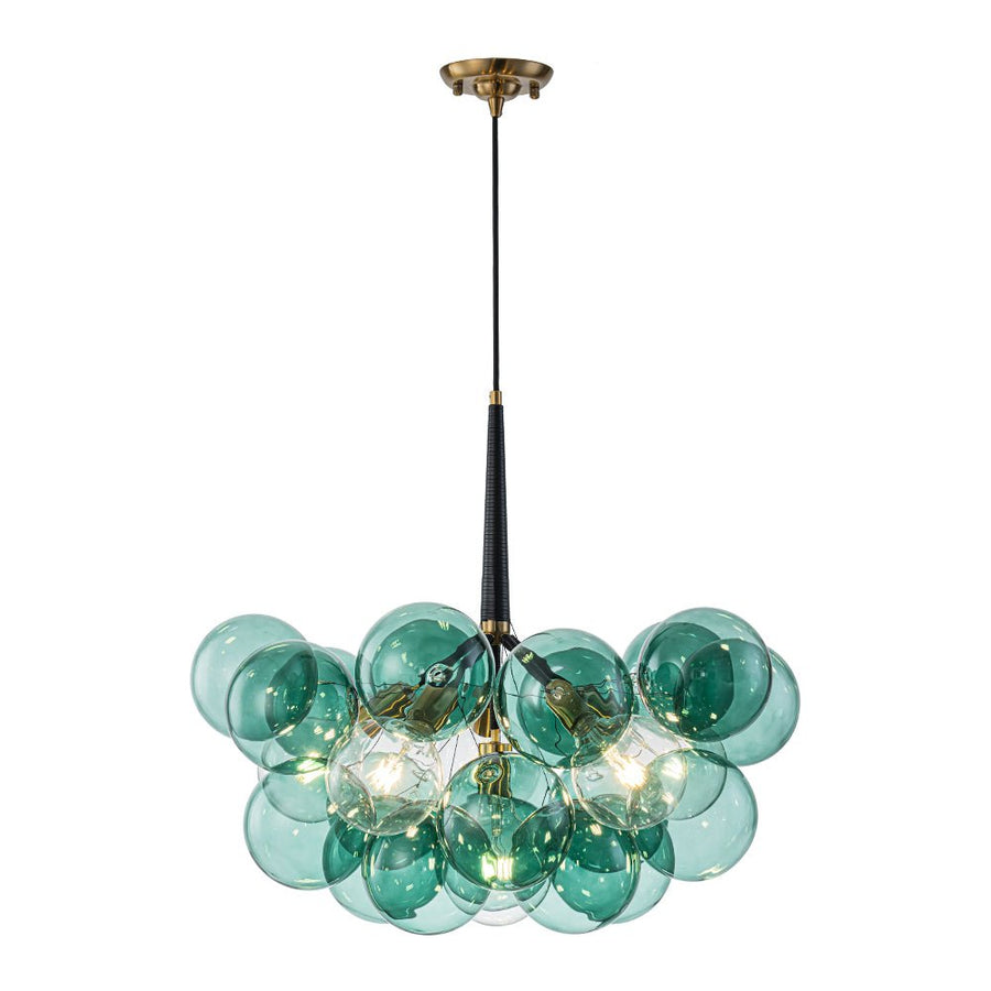 LightFixturesUSA - Modern Cluster Green Glass Globe Bubble Chandelier - Chandelier - Green Bubble (Exclusive Offer) - 
