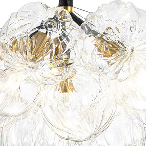 LightFixturesUSA - Modern Cluster Sculpture Texture Glass Globe Bubble Chandelier - Chandelier - Black - 