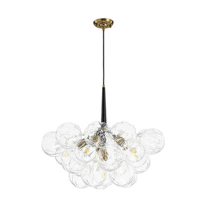 LightFixturesUSA - Modern Cluster Sculpture Texture Glass Globe Bubble Chandelier - Chandelier - Black - 