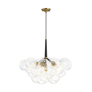 LightFixturesUSA - Modern Cluster Sculpture Texture Glass Globe Bubble Chandelier - Chandelier - Black - 