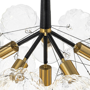 LightFixturesUSA - Modern Cluster Sculpture Texture Glass Globe Bubble Chandelier - Chandelier - Black - 