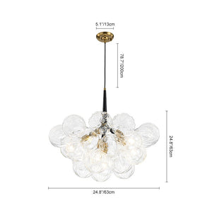 LightFixturesUSA - Modern Cluster Sculpture Texture Glass Globe Bubble Chandelier - Chandelier - Black - 