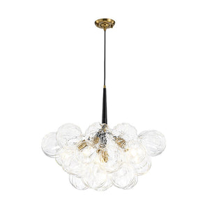 LightFixturesUSA - Modern Cluster Sculpture Texture Glass Globe Bubble Chandelier - Chandelier - Black - 