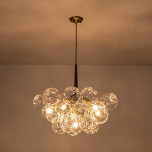LightFixturesUSA - Modern Cluster Sculpture Texture Glass Globe Bubble Chandelier - Chandelier - Black - 