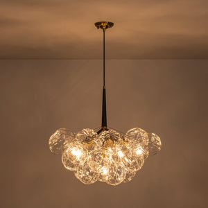LightFixturesUSA - Modern Cluster Sculpture Texture Glass Globe Bubble Chandelier - Chandelier - Black - 