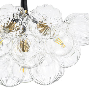 LightFixturesUSA - Modern Cluster Sculpture Texture Glass Globe Bubble Chandelier - Chandelier - Black - 
