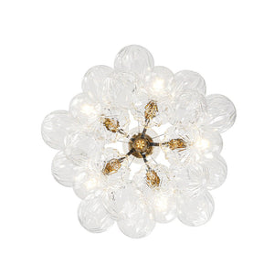 LightFixturesUSA - Modern Cluster Sculpture Texture Glass Globe Bubble Chandelier - Chandelier - Black - 