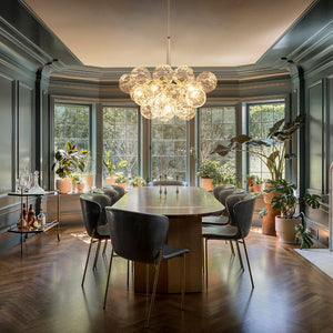 LightFixturesUSA - Modern Cluster Sculpture Texture Glass Globe Bubble Chandelier - Chandelier - White - 