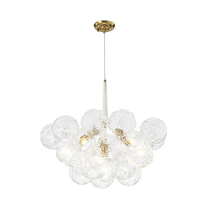 LightFixturesUSA - Modern Cluster Sculpture Texture Glass Globe Bubble Chandelier - Chandelier - White - 