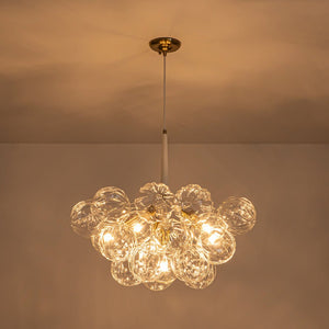 LightFixturesUSA - Modern Cluster Sculpture Texture Glass Globe Bubble Chandelier - Chandelier - White - 
