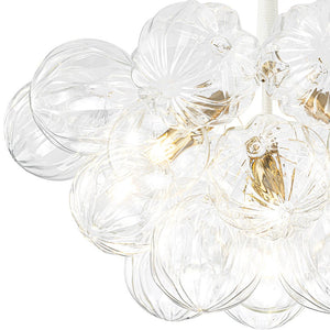LightFixturesUSA - Modern Cluster Sculpture Texture Glass Globe Bubble Chandelier - Chandelier - White - 