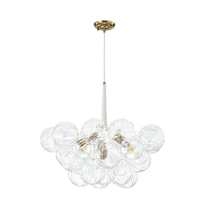 LightFixturesUSA - Modern Cluster Sculpture Texture Glass Globe Bubble Chandelier - Chandelier - White - 