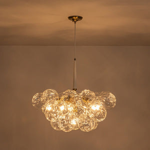 LightFixturesUSA - Modern Cluster Sculpture Texture Glass Globe Bubble Chandelier - Chandelier - White - 