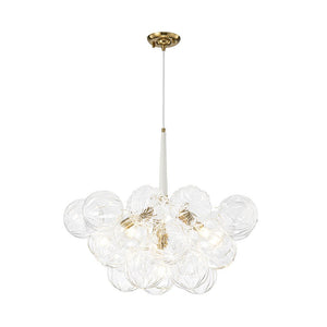 LightFixturesUSA - Modern Cluster Sculpture Texture Glass Globe Bubble Chandelier - Chandelier - White - 