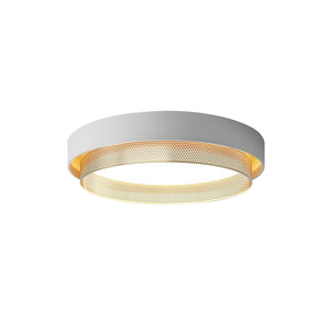 LightFixturesUSA - Modern Dimmable LED Iron Mesh Circular Flush Mount Light - Ceiling Light - White - 6000K - 