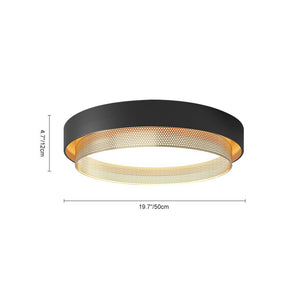 LightFixturesUSA-Modern Dimmable LED Iron Mesh Circular Flush Mount Light-Ceiling Light-White (Pre-Order)-