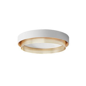 LightFixturesUSA-Modern Dimmable LED Iron Mesh Circular Flush Mount Light-Ceiling Light-White (Pre-Order)-
