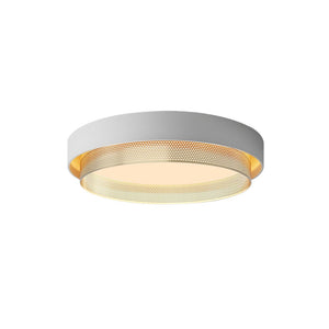 LightFixturesUSA-Modern Dimmable LED Iron Mesh Circular Flush Mount Light-Ceiling Light-White (Pre-Order)-
