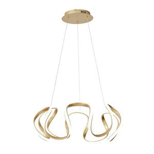 LightFixturesUSA - Modern Dimmable LED Twist Ribbon Pendant Light - Chandelier - Gold - 