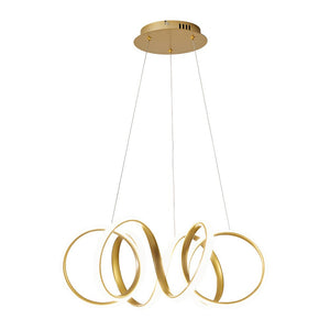 LightFixturesUSA - Modern Dimmable LED Twist Ribbon Pendant Light - Chandelier - Gold - 