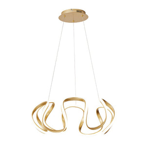 LightFixturesUSA - Modern Dimmable LED Twist Ribbon Pendant Light - Chandelier - Gold - 