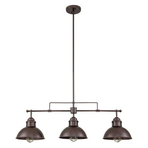 LightFixturesUSA-Modern Farmhouse 3-light Island Pot Lid Dome Pendant-Chandelier-Brushed Antique Silver-