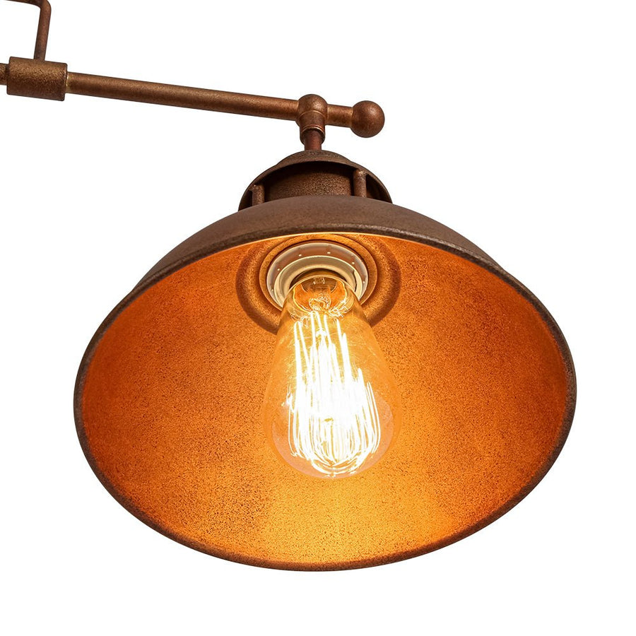 LightFixturesUSA - Modern Farmhouse 3 - light Island Pot Lid Dome Pendant - Chandelier - Rusty Bronze - 
