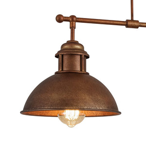 LightFixturesUSA - Modern Farmhouse 3 - light Island Pot Lid Dome Pendant - Chandelier - Rusty Bronze - 