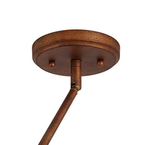 LightFixturesUSA - Modern Farmhouse 3 - light Island Pot Lid Dome Pendant - Chandelier - Rusty Bronze - 