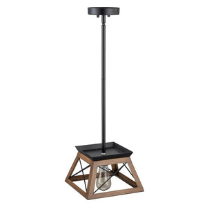 LightFixturesUSA - Modern Farmhouse Geometric Lantern Pendant Light - Pendant Light - Brown - 